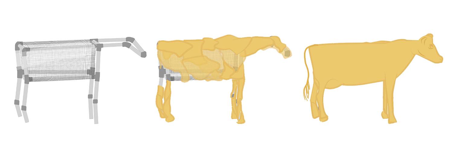 A cow sculpted out of butter