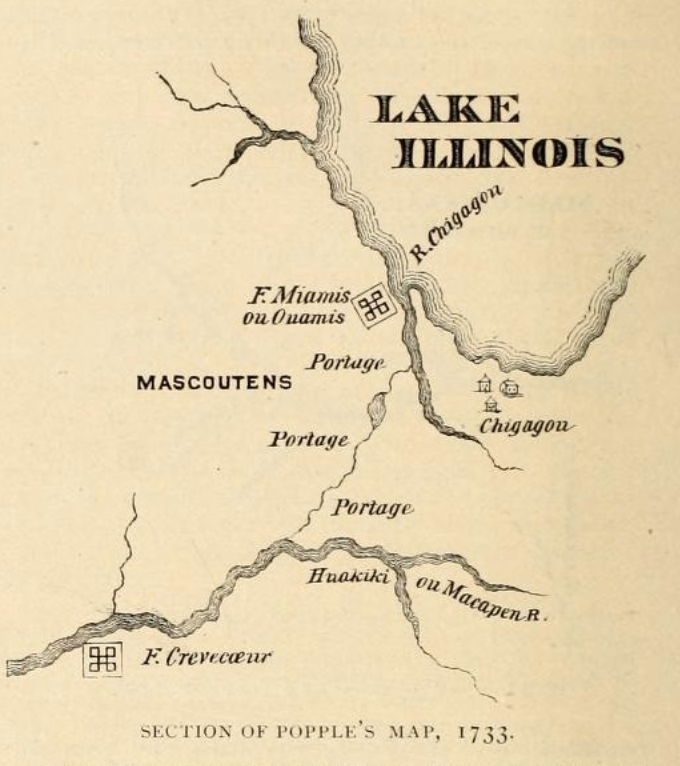 Native Americans developed a vast networks of trails and routes they used to portage, or carry boats from one water system to another. When European and American traders arrived in the late 17th century, Native Americans showed them how to take advantage of this portage. (Courtesy A.T. Andreas)
