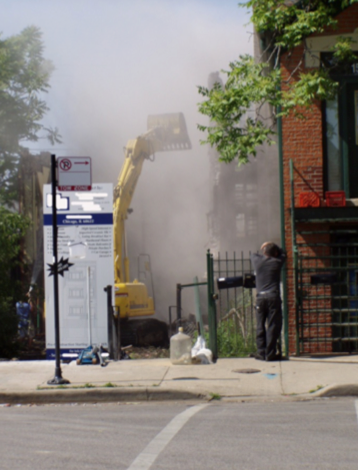 Researcher David Jacobs tested the quality of the air around dozens of home demolition sites in Chicago. He found high levels of lead an average of 400 feet away from the sites. (Courtesy David Jacobs)