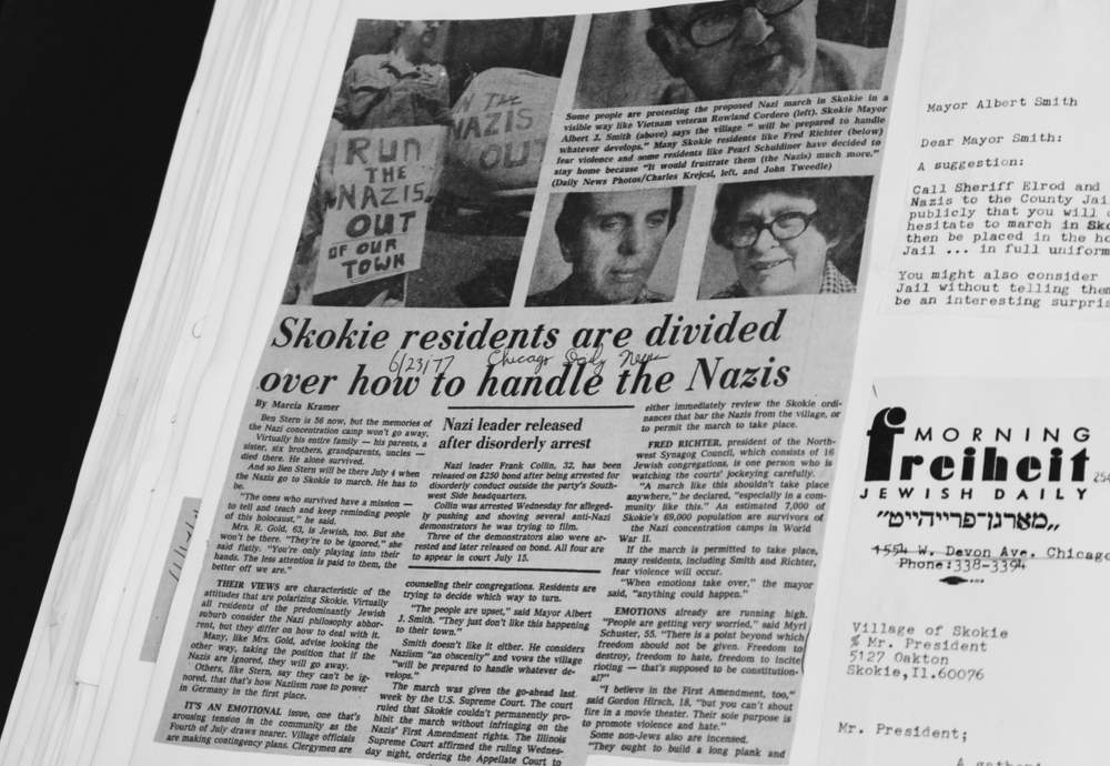 A Chicago Daily News clipping from June 23, 1977. Full size version here. (Courtesy Illinois Holocaust Museum)