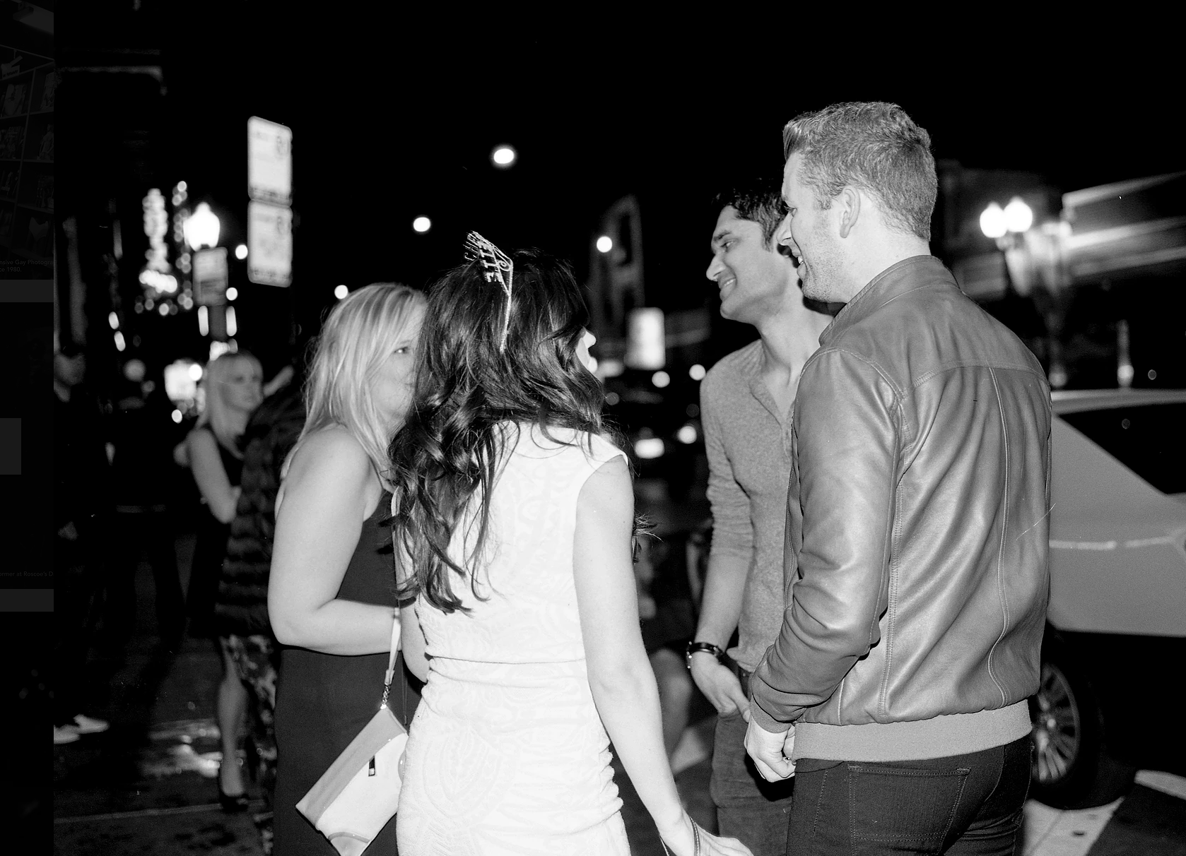 A bachelorette party gathers outside Progress Bar on Halsted Street. (Courtesy Andie Meadows)