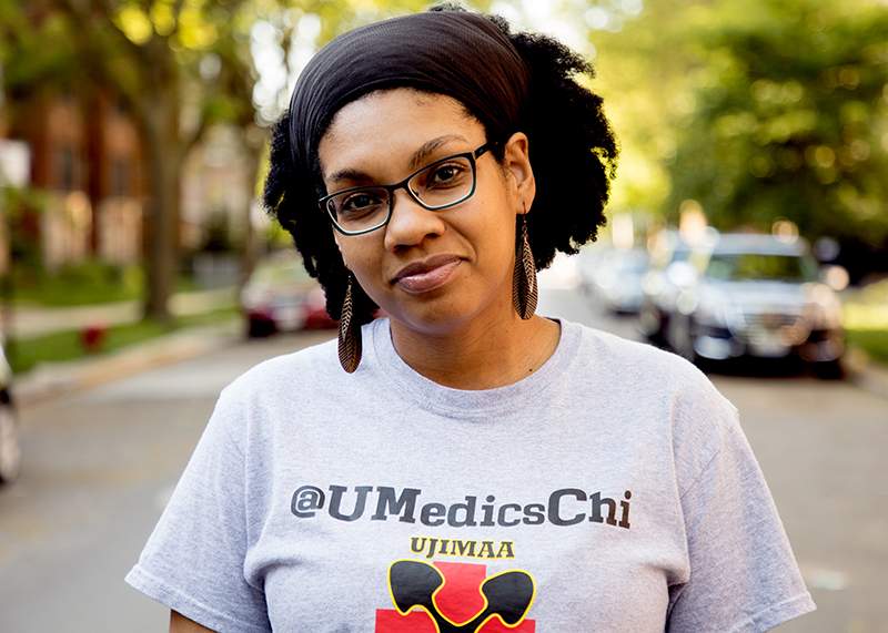 Martine Caverl&amp;nbsp;is one of the founders of UMedics. (Andrew Gill\/WBEZ)