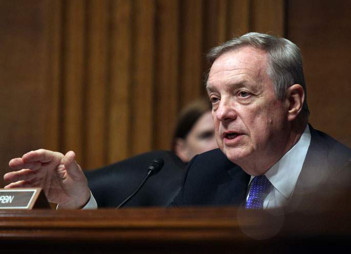 U.S. Sen. Dick Durbin, D-Ill., appears on Capitol Hill in Washington D.C.&amp;nbsp;(Lauren Victoria Burke\/AP Photo)